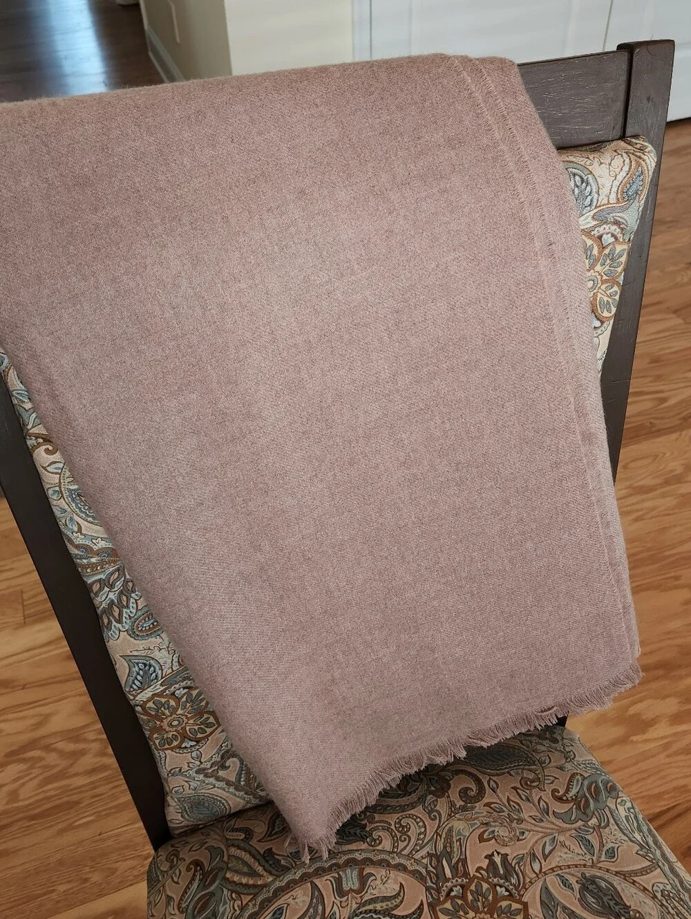 Area Home 100% Baby Alpaca Throw Blanket With Fringe Peru Beige 52 X 73